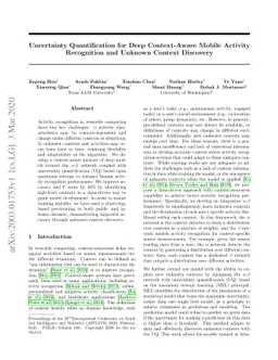 Uncertainty Quantification for Deep Context-Aware Mobile Activity
  Recognition and Unknown Context Discovery