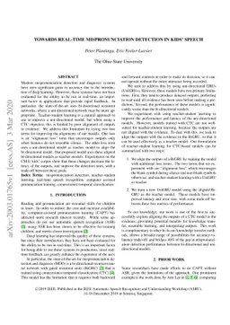 Towards Real-time Mispronunciation Detection in Kids' Speech