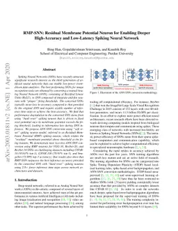 RMP-SNN: Residual Membrane Potential Neuron for Enabling Deeper
  High-Accuracy and Low-Latency Spiking Neural Network