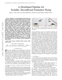 A Distributed Pipeline for Scalable, Deconflicted Formation Flying