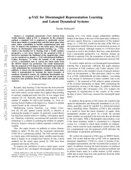 q-VAE for Disentangled Representation Learning and Latent Dynamical
  Systems
