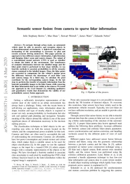 Semantic sensor fusion: from camera to sparse lidar information