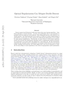 Optimal Regularization Can Mitigate Double Descent