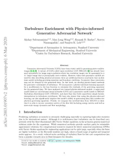 Turbulence Enrichment using Physics-informed Generative Adversarial
  Networks