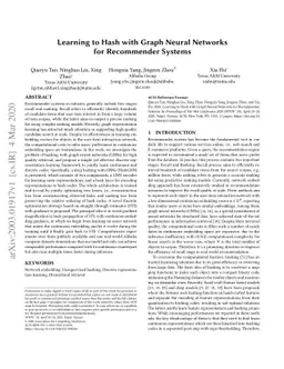 Learning to Hash with Graph Neural Networks for Recommender Systems
