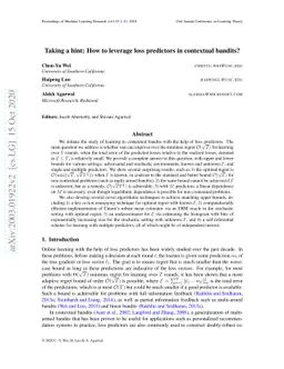 Taking a hint: How to leverage loss predictors in contextual bandits?