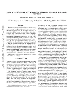 ADRN: Attention-based Deep Residual Network for Hyperspectral Image
  Denoising