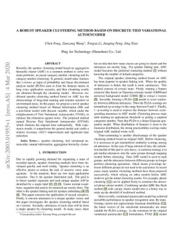 A Robust Speaker Clustering Method Based on Discrete Tied Variational
  Autoencoder