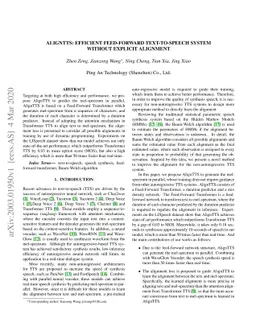 AlignTTS: Efficient Feed-Forward Text-to-Speech System without Explicit
  Alignment