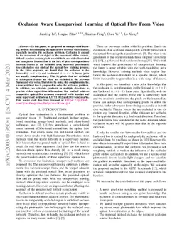 Occlusion Aware Unsupervised Learning of Optical Flow From Video