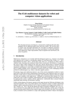 The iCub multisensor datasets for robot and computer vision applications