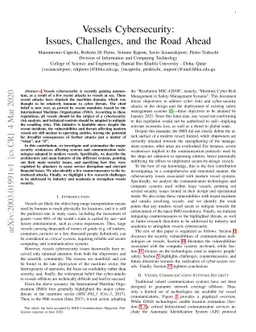 Vessels Cybersecurity: Issues, Challenges, and the Road Ahead