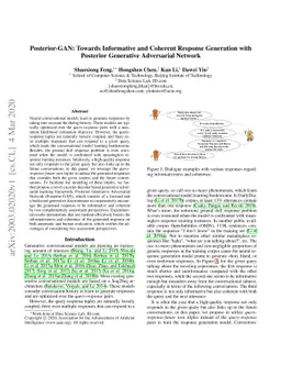 Posterior-GAN: Towards Informative and Coherent Response Generation with
  Posterior Generative Adversarial Network