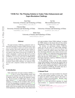 VESR-Net: The Winning Solution to Youku Video Enhancement and
  Super-Resolution Challenge