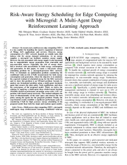 Risk-Aware Energy Scheduling for Edge Computing with Microgrid: A
  Multi-Agent Deep Reinforcement Learning Approach