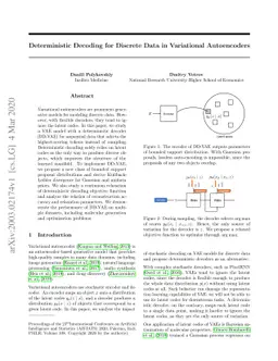 Deterministic Decoding for Discrete Data in Variational Autoencoders