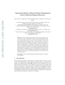 Annotated-skeleton Biased Motion Planning for Faster Relevant Region
  Discovery