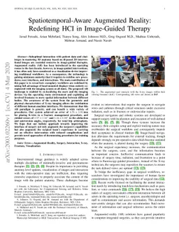 Spatiotemporal-Aware Augmented Reality: Redefining HCI in Image-Guided
  Therapy
