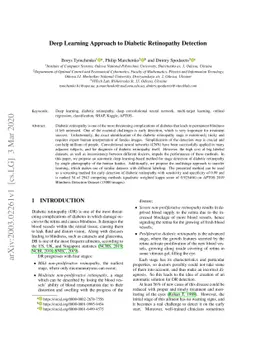 Deep Learning Approach to Diabetic Retinopathy Detection