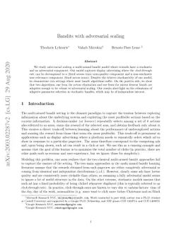 Bandits with adversarial scaling