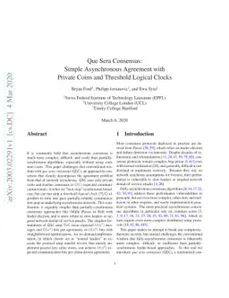 Que Sera Consensus: Simple Asynchronous Agreement with Private Coins and
  Threshold Logical Clocks