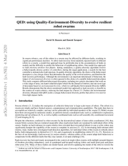 QED: using Quality-Environment-Diversity to evolve resilient robot
  swarms