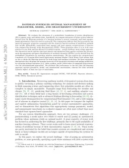 Bayesian System ID: Optimal management of parameter, model, and
  measurement uncertainty