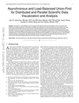 Asynchronous and Load-Balanced Union-Find for Distributed and Parallel
  Scientific Data Visualization and Analysis