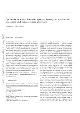 Optimally adaptive Bayesian spectral density estimation for stationary
  and nonstationary processes