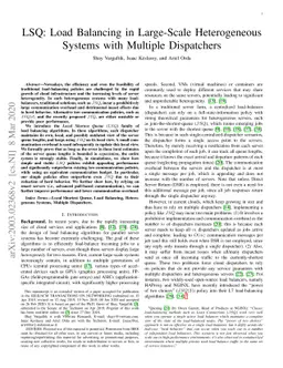 LSQ: Load Balancing in Large-Scale Heterogeneous Systems with Multiple
  Dispatchers