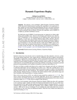 Dynamic Experience Replay