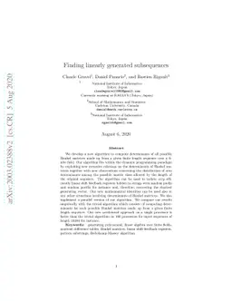 Finding linearly generated subsequences