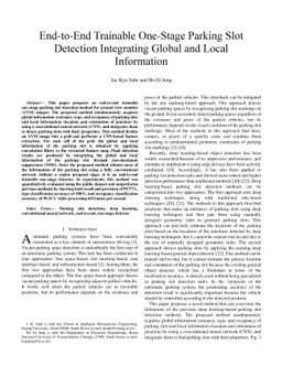 End-to-End Trainable One-Stage Parking Slot Detection Integrating Global
  and Local Information