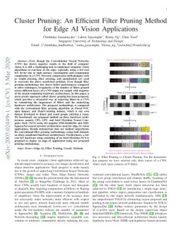 Cluster Pruning: An Efficient Filter Pruning Method for Edge AI Vision
  Applications