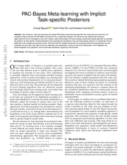PAC-Bayes meta-learning with implicit task-specific posteriors