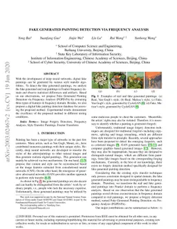 Fake Generated Painting Detection via Frequency Analysis