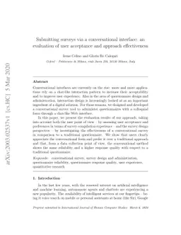 Submitting surveys via a conversational interface: an evaluation of user
  acceptance and approach effectiveness