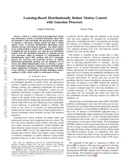 Learning-based distributionally robust motion control with Gaussian
  processes