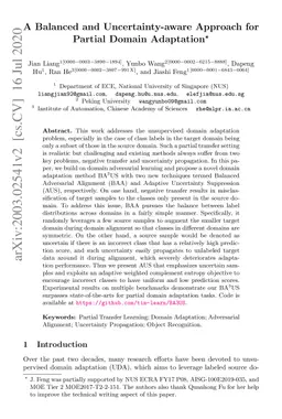 A Balanced and Uncertainty-aware Approach for Partial Domain Adaptation