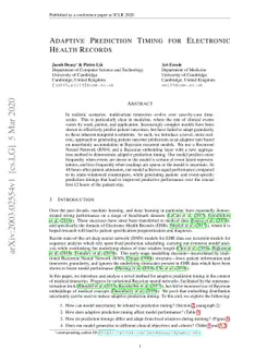 Adaptive Prediction Timing for Electronic Health Records