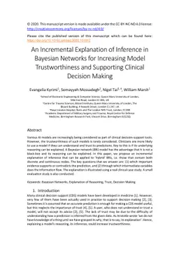 An Incremental Explanation of Inference in Hybrid Bayesian Networks for
  Increasing Model Trustworthiness and Supporting Clinical Decision Making
