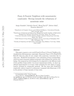 Fuzzy k-Nearest Neighbors with monotonicity constraints: Moving towards
  the robustness of monotonic noise