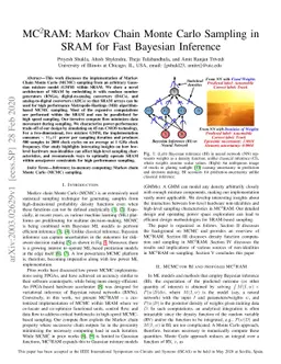 $MC^2RAM$: Markov Chain Monte Carlo Sampling in SRAM for Fast Bayesian
  Inference