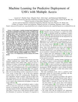 Machine Learning for Predictive Deployment of UAVs with Multiple Access