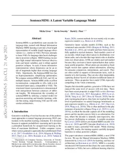 SentenceMIM: A Latent Variable Language Model