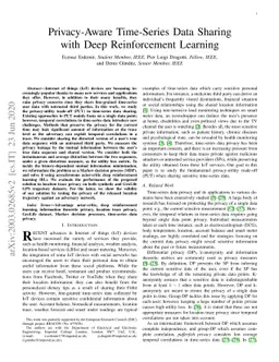 Privacy-Aware Time-Series Data Sharing with Deep Reinforcement Learning