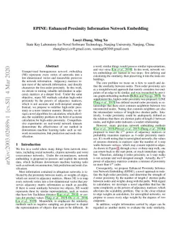 EPINE: Enhanced Proximity Information Network Embedding