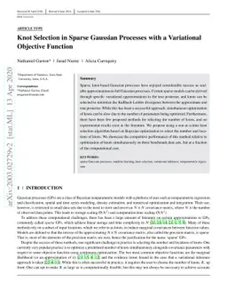 Knot Selection in Sparse Gaussian Processes with a Variational Objective
  Function