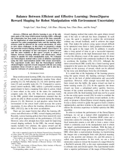 Balance Between Efficient and Effective Learning: Dense2Sparse Reward
  Shaping for Robot Manipulation with Environment Uncertainty