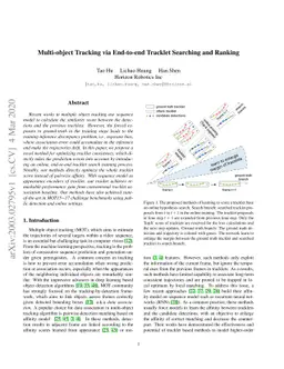 Multi-object Tracking via End-to-end Tracklet Searching and Ranking